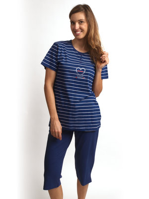 Cocodream Dames Shortama Blauw/Wit 612832 | 22403