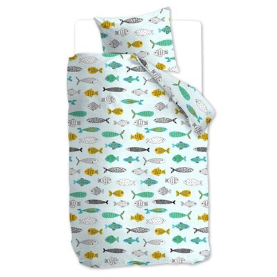 Beddinghouse Kids Dekbedovertrek Fishy Mint green 16985