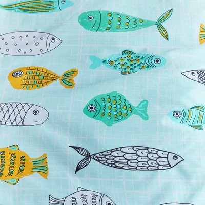Beddinghouse Kids Dekbedovertrek Fishy Mint green 16985