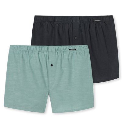 Schiesser Shorts 2-Pack Groen/Zwart 161549 | 18867