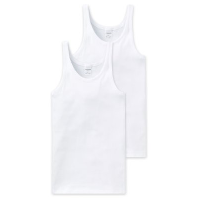 Schiesser Cotton Essentials Feinripp Singlets 2-Pack Wit 205144 | 8757