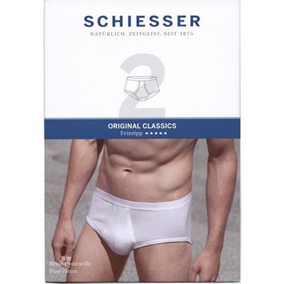 Schiesser Cotton Essentials Feinripp Heupslips 2-Pack Wit 205159 | 8756