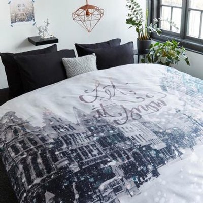 Beddinghouse Dekbedovertrek Let it Snow Black 14302