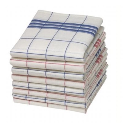 Linolux Linnen Glazendoek Wit/Rood 7495
