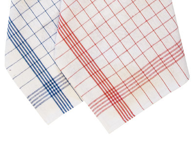 Linolux Linnen Glazendoek Wit/Rood 7495