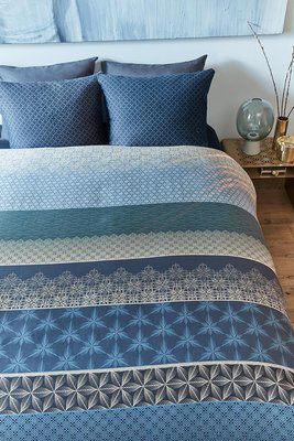 Beddinghouse Dekbedovertrek Linear Leaf Blue/Grey 19805