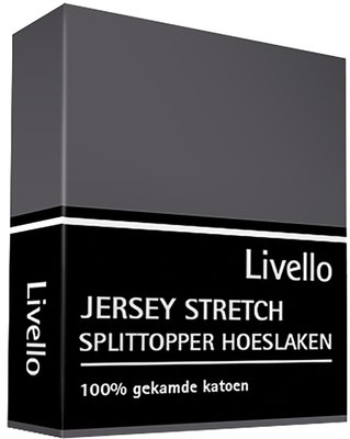 Livello Jersey Stretch Splittopper Hoeslaken Donkergrijs HLJ 155 SPLIT DGS | 11897