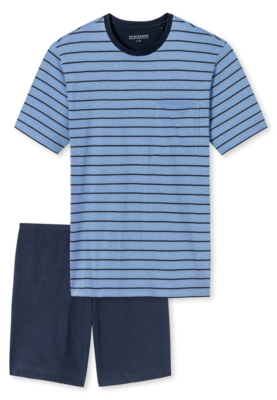 Schiesser Heren Shortama Donkerblauw 164673-800 | 20323
