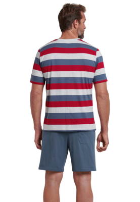 Schiesser Shortama Rood/Blauw 166157-913 | 20399