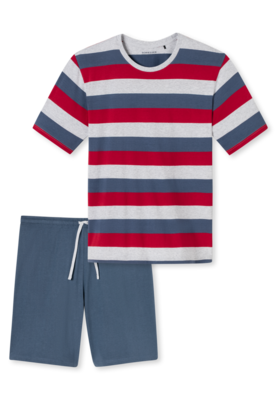 Schiesser Shortama Rood/Blauw 166157-913 | 20399