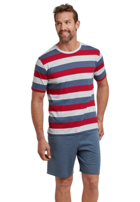 Schiesser Shortama Rood/Blauw 166157-913 | 20399