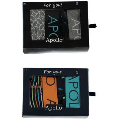 Apollo Boxershorts 2-pack Oranje / Blauw 20403