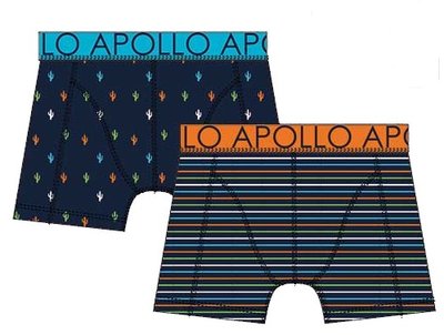 Apollo Boxershorts 2-pack Oranje / Blauw 20403