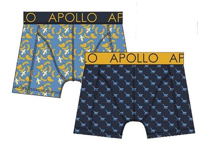 Apollo Boxershorts 2-pack Blauw /Geel 20405