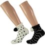 Apollo Dames Softy Bedsocks 2-Pack Black/White 25473