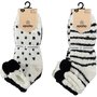 Apollo Dames Softy Bedsocks 2-Pack Black/White 25472