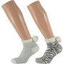 Apollo Dames Softy Bedsocks 2-Pack Grey 25471