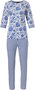 Pastunette DeLuxe Dames Pyjama Wit/Blauw 25221-310-2 | 25869