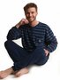 Outfitter Heren Badstof Pyjama Blauw 431307 | 27117