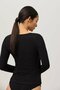 Ysabel Mora Dames Long Sleeve T-Shirt Black 10077 | 27328